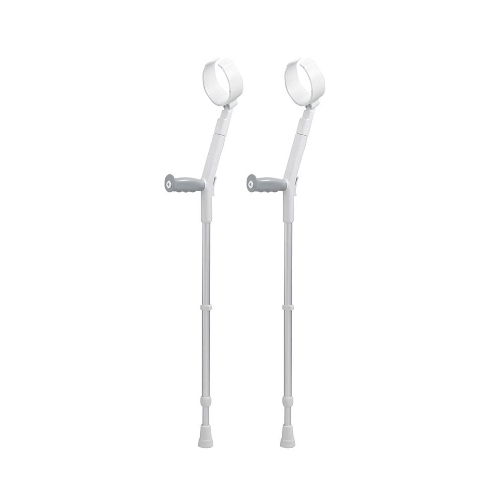 Forearm Crutches with Safety Cuff & Hinge - Adjustable Mobility Aid