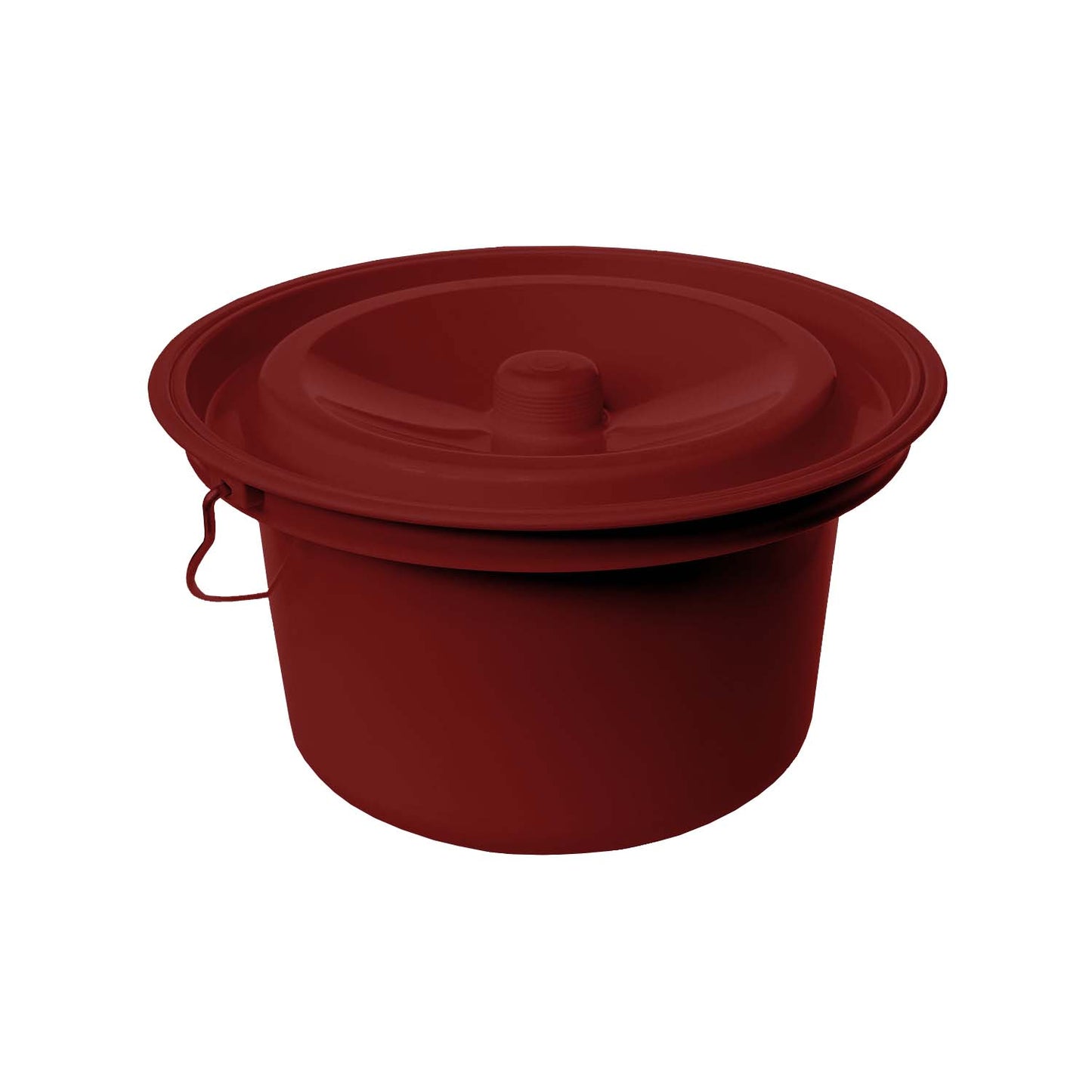 Rebotec Red Shower Commode Chair Pail - Durable Bathroom Bucket with 18cm Height, 32cm Diameter
