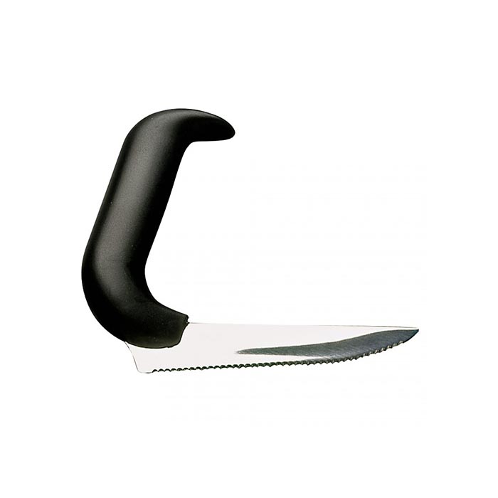 Angled Knife with Curved Handle for Easier Food Preparation