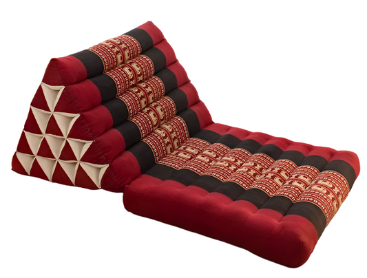 Jumbo 1-Fold Thai Triangle Pillow Mat – Handmade Kapok Floor Cushion and Portable Day Bed