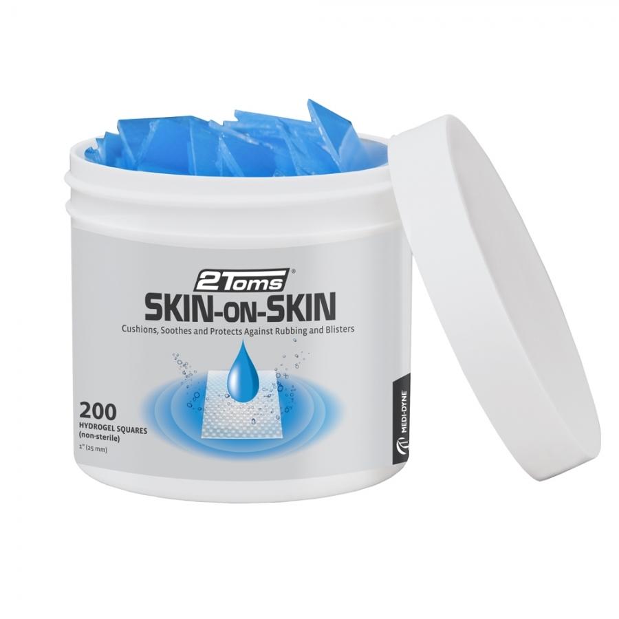 2Toms Skin On Skin Hydrogel Squares 200 Pack | Instant Relief & Protection for Blisters & Skin Irritation