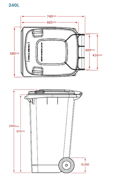 Wheelie bin – outdoor waste bin with wheels