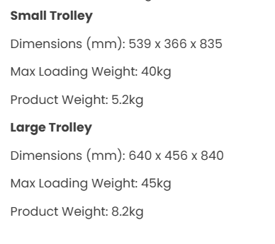 Compact equipment trolley for mobile storage and transport