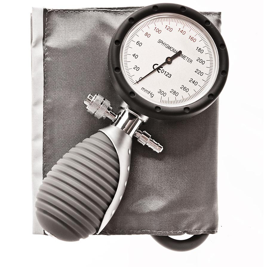 Palm aneroid sphygmomanometer, one-handed operation