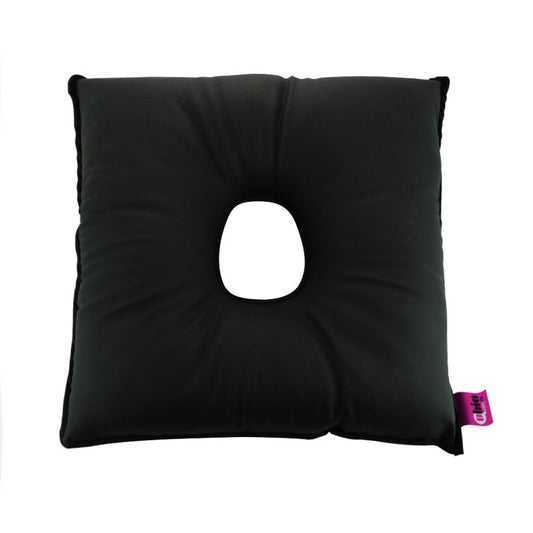 Square donut cushion with waterproof, soft-touch cover