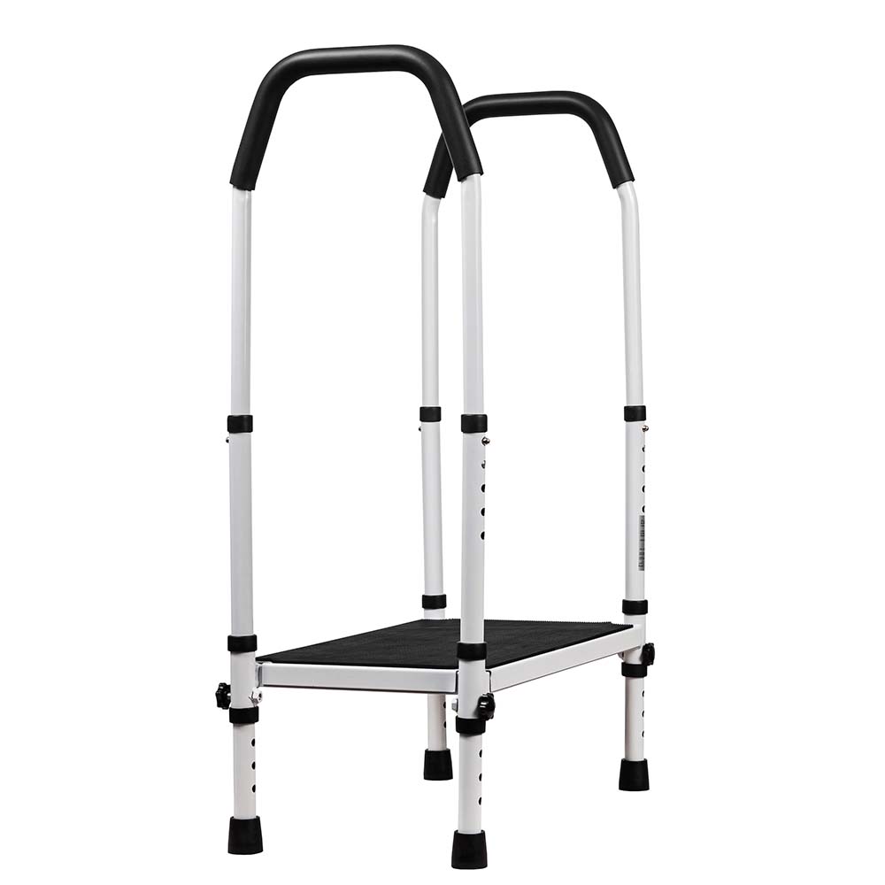 Multi-Purpose Step Up Stool with Handrails for Home, Kitchen, and Garage Safety