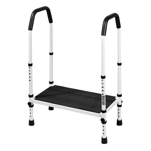 Multi-Purpose Step Up Stool with Handrails for Home, Kitchen, and Garage Safety