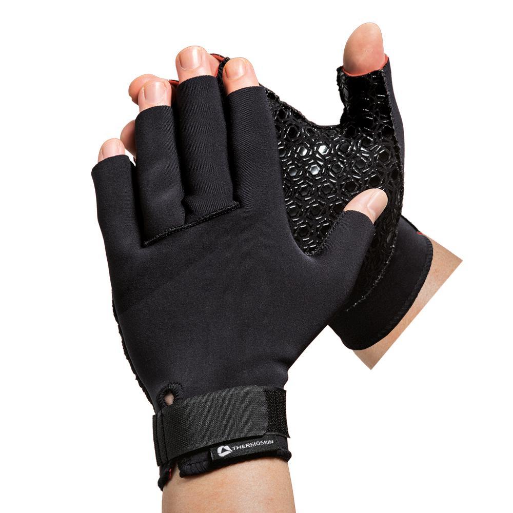 Thermoskin Arthritis Gloves - Black Pair | Fingerless, Lightweight & Breathable for Pain Relief