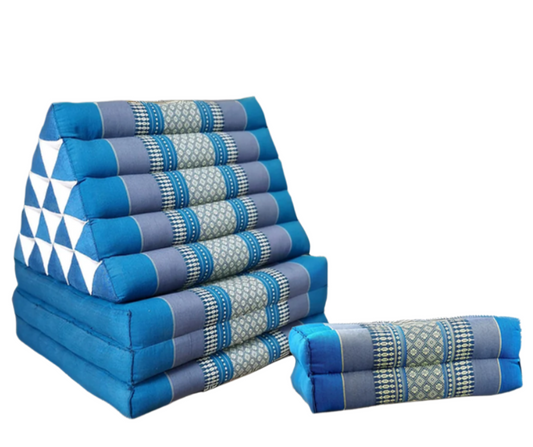 Jumbo Thai Triangle Pillow Three-Fold Day Bed with Arm/Leg Rest Block – Handmade Kapok Lounge Set