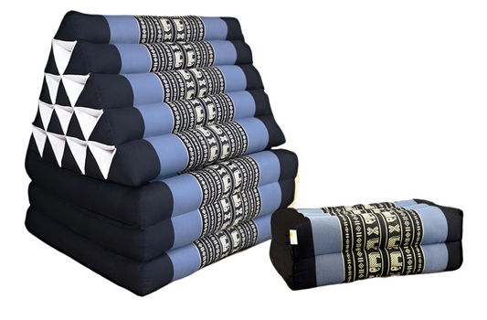 Jumbo Thai Triangle Pillow Three-Fold Day Bed with Arm/Leg Rest Block – Handmade Kapok Lounge Set