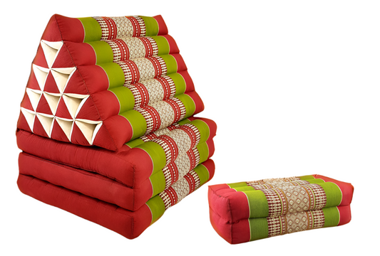 Jumbo Thai Triangle Pillow Three-Fold Day Bed with Arm/Leg Rest Block – Handmade Kapok Lounge Set