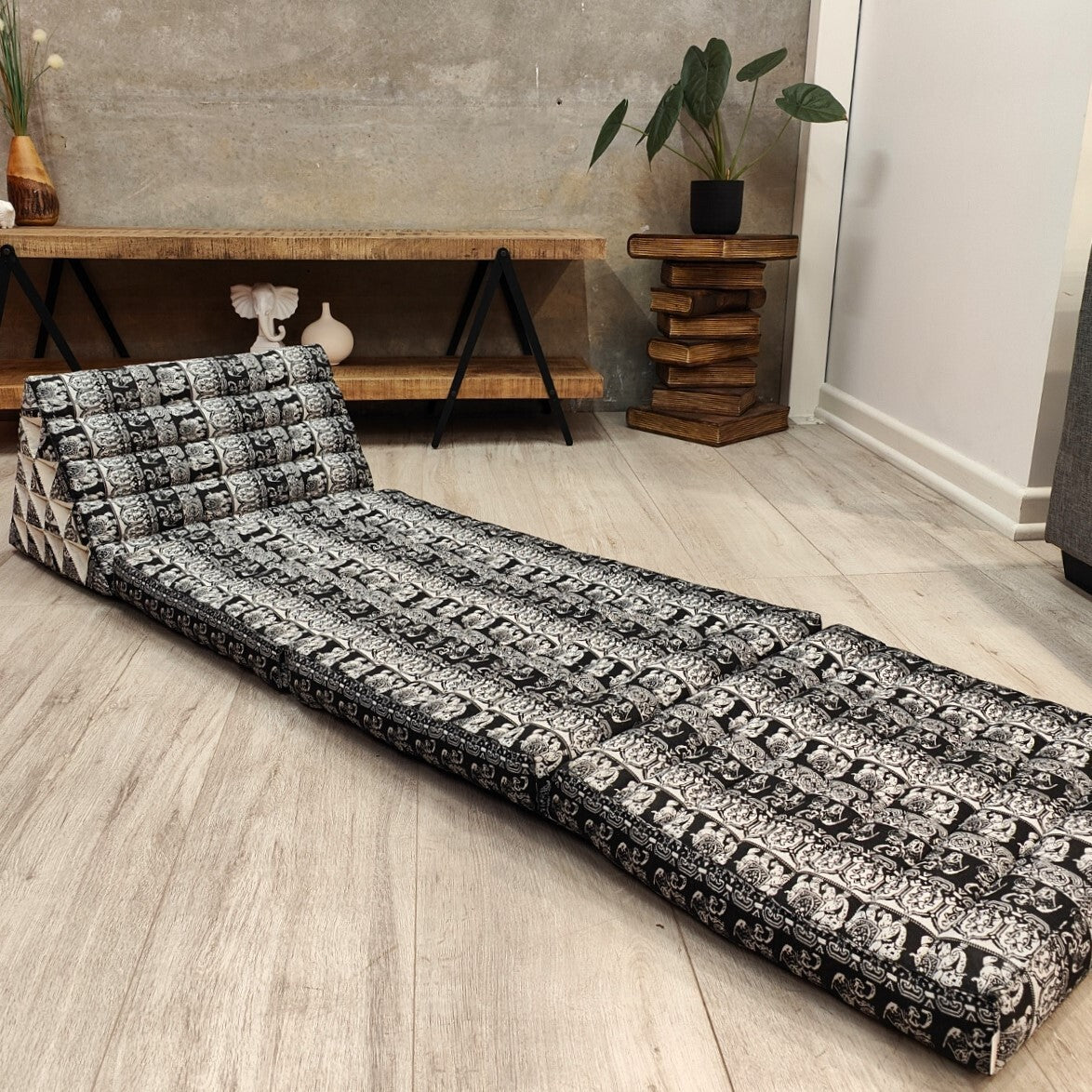 Jumbo Thai Triangle Pillow 3‑Fold – Handmade Kapok Daybed Cushion | Fold-Out Floor Mattress