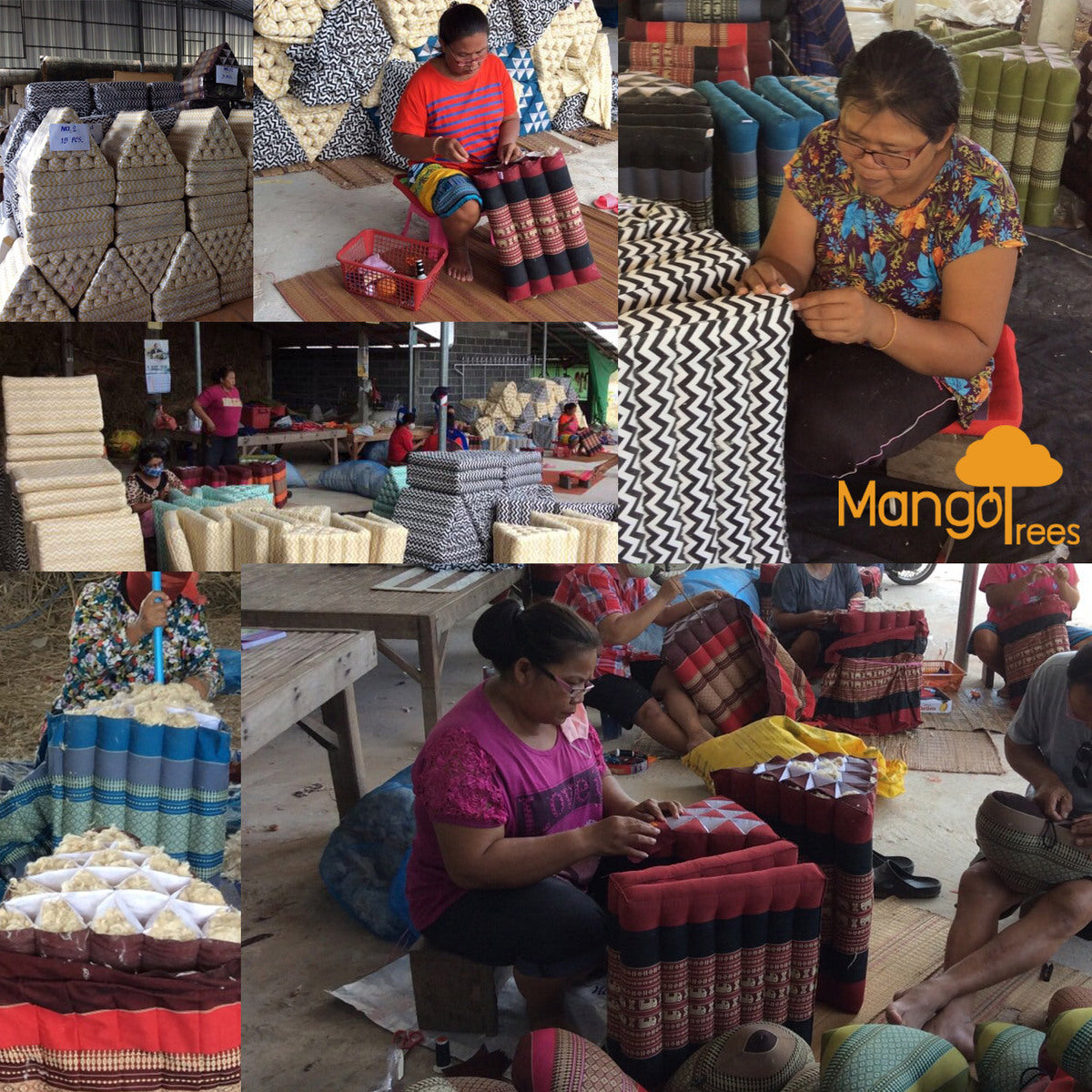 Jumbo Thai Triangle Pillow 3‑Fold – Handmade Kapok Daybed Cushion | Fold-Out Floor Mattress