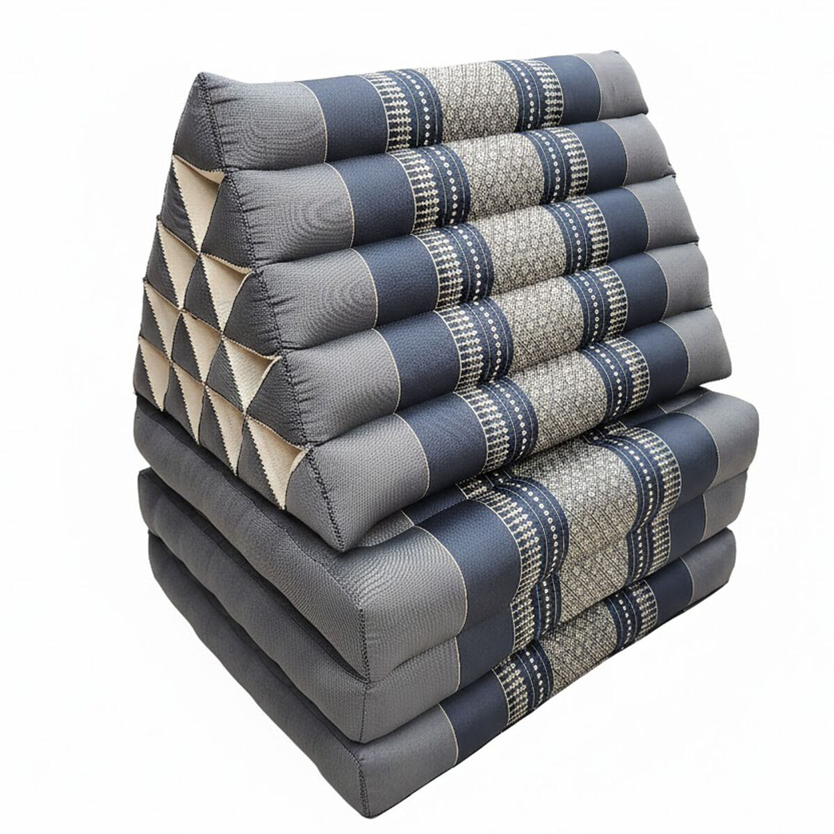 Jumbo Thai Triangle Pillow 3‑Fold – Handmade Kapok Daybed Cushion | Fold-Out Floor Mattress