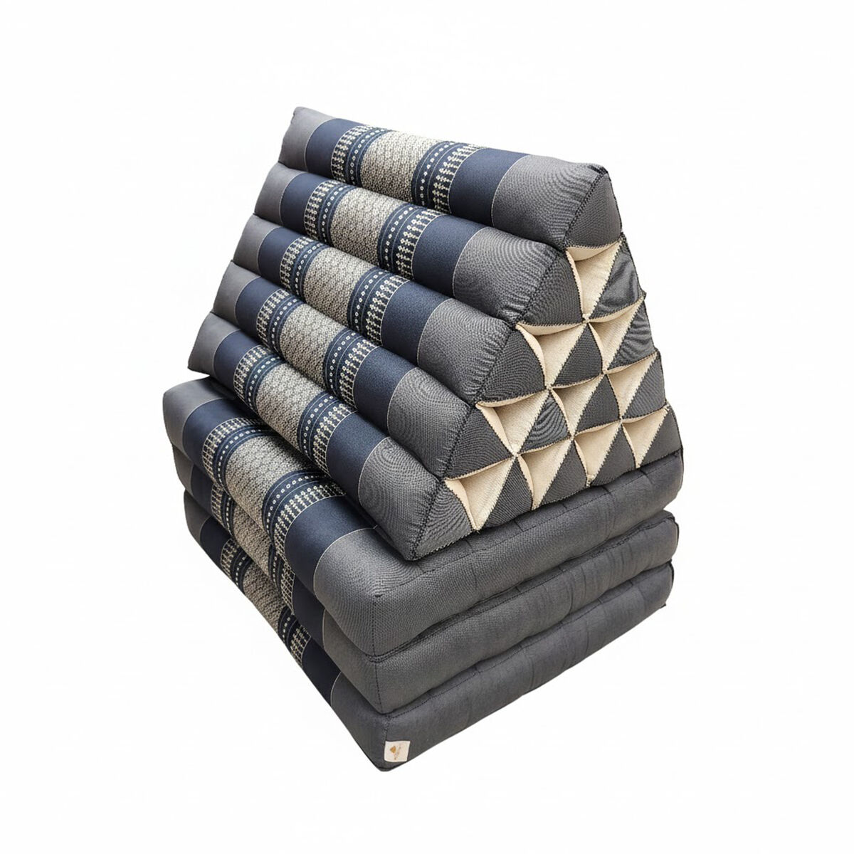 Jumbo Thai Triangle Pillow 3‑Fold – Handmade Kapok Daybed Cushion | Fold-Out Floor Mattress