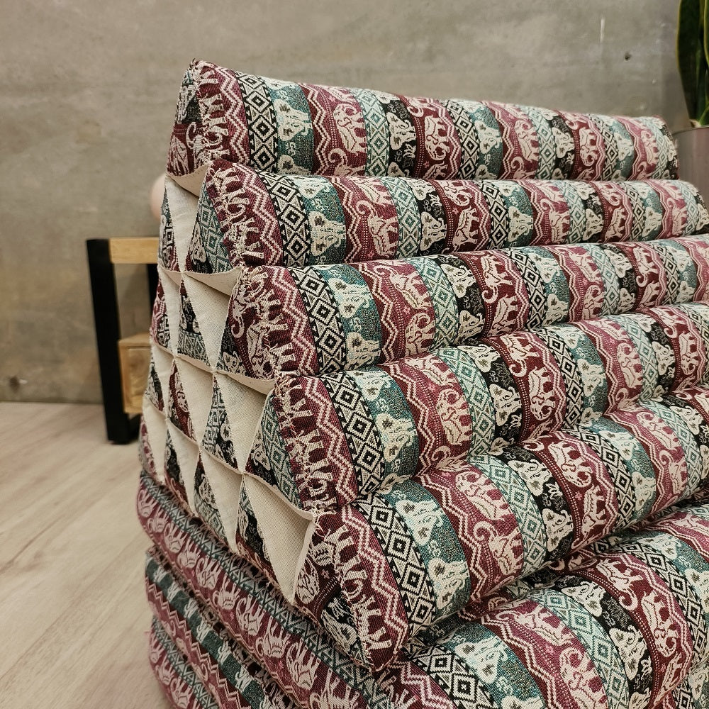 Jumbo Thai Triangle Pillow 3‑Fold – Handmade Kapok Daybed Cushion | Fold-Out Floor Mattress