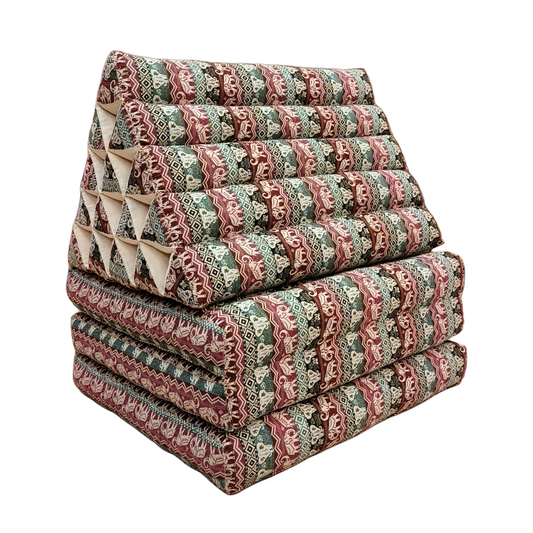 Jumbo Thai Triangle Pillow 3‑Fold – Handmade Kapok Daybed Cushion | Fold-Out Floor Mattress