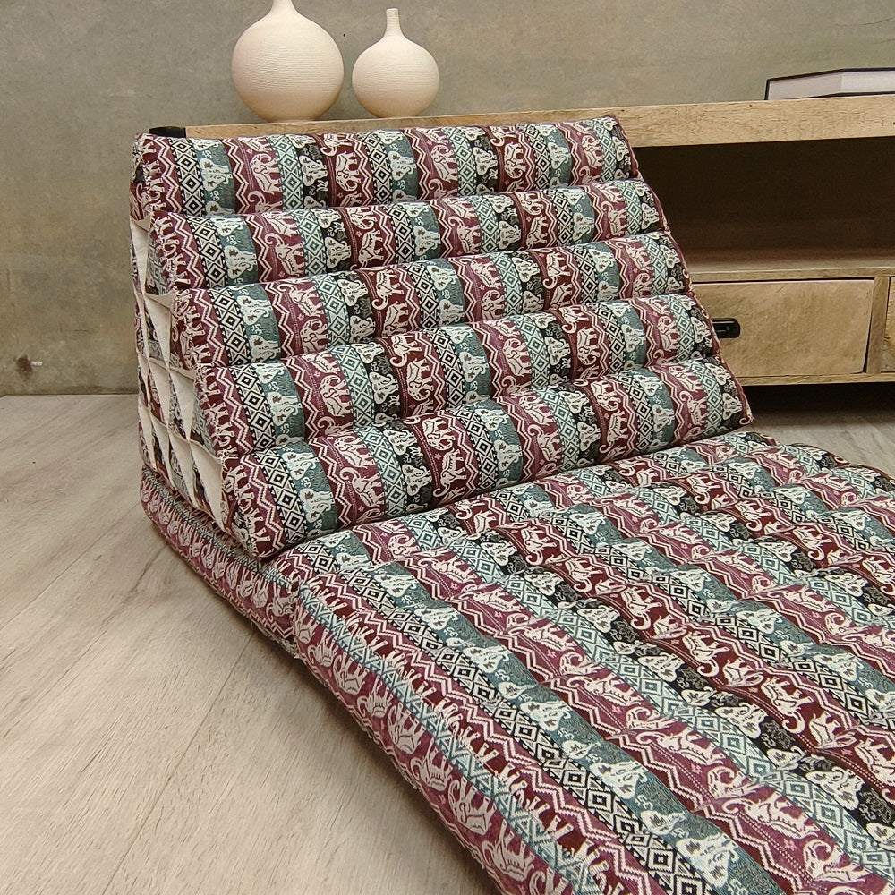 Jumbo Thai Triangle Pillow 3‑Fold – Handmade Kapok Daybed Cushion | Fold-Out Floor Mattress