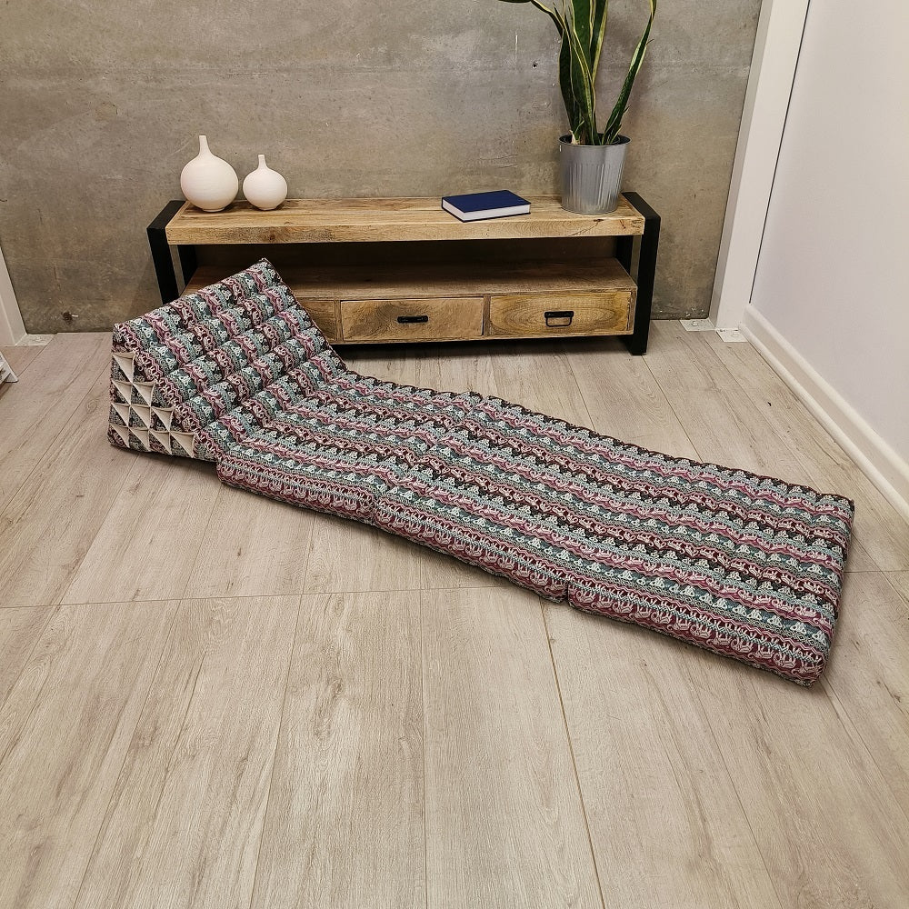 Jumbo Thai Triangle Pillow 3‑Fold – Handmade Kapok Daybed Cushion | Fold-Out Floor Mattress