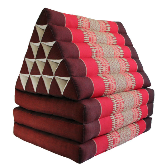 Jumbo Thai Triangle Pillow 3‑Fold – Handmade Kapok Daybed Cushion | Fold-Out Floor Mattress