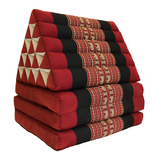 Jumbo Thai Triangle Pillow 3‑Fold – Handmade Kapok Daybed Cushion | Fold-Out Floor Mattress