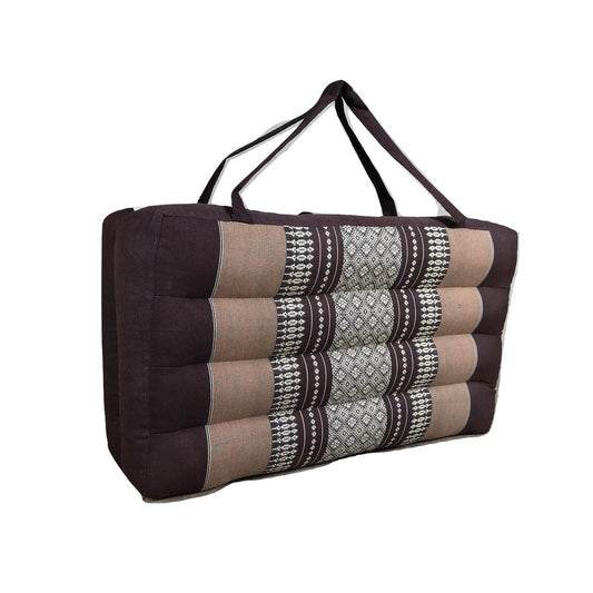 Handmade 2-Fold Meditation Cushion – Thai Kapok Yoga Mat with Portable Handle