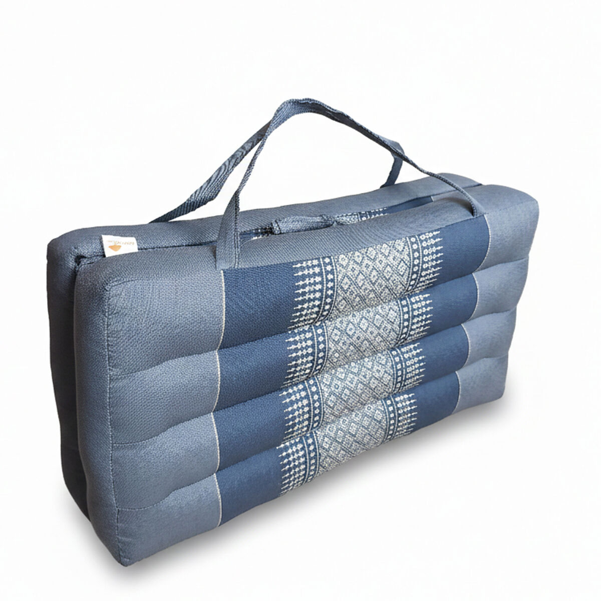 Handmade 2-Fold Meditation Cushion – Thai Kapok Yoga Mat with Portable Handle