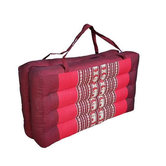 Handmade 2-Fold Meditation Cushion – Thai Kapok Yoga Mat with Portable Handle