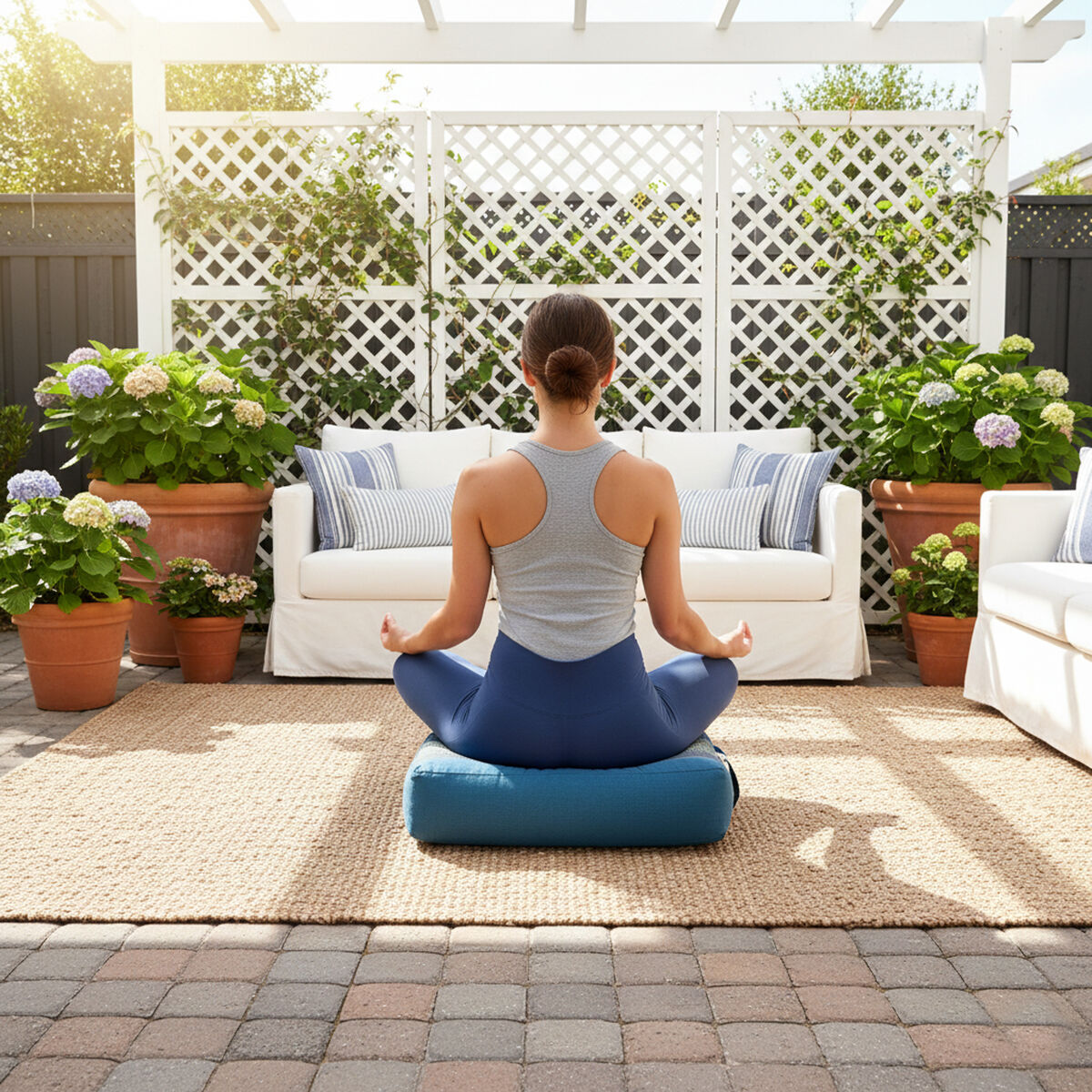 Handmade Oblong Meditation Cushion – Organic Kapok Filled Yoga Bolster Prop for Back Support and Shavasana