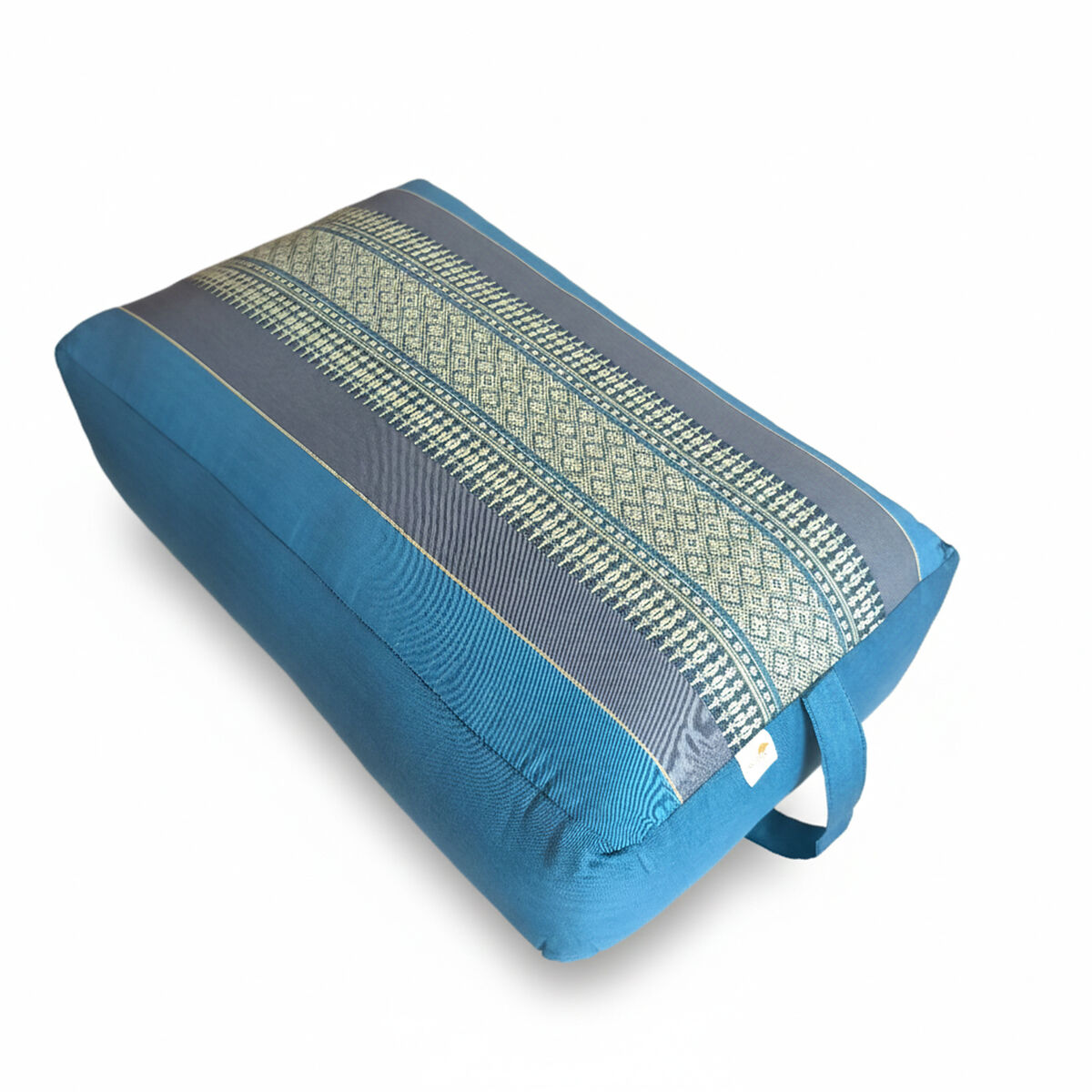 Handmade Oblong Meditation Cushion – Organic Kapok Filled Yoga Bolster Prop for Back Support and Shavasana