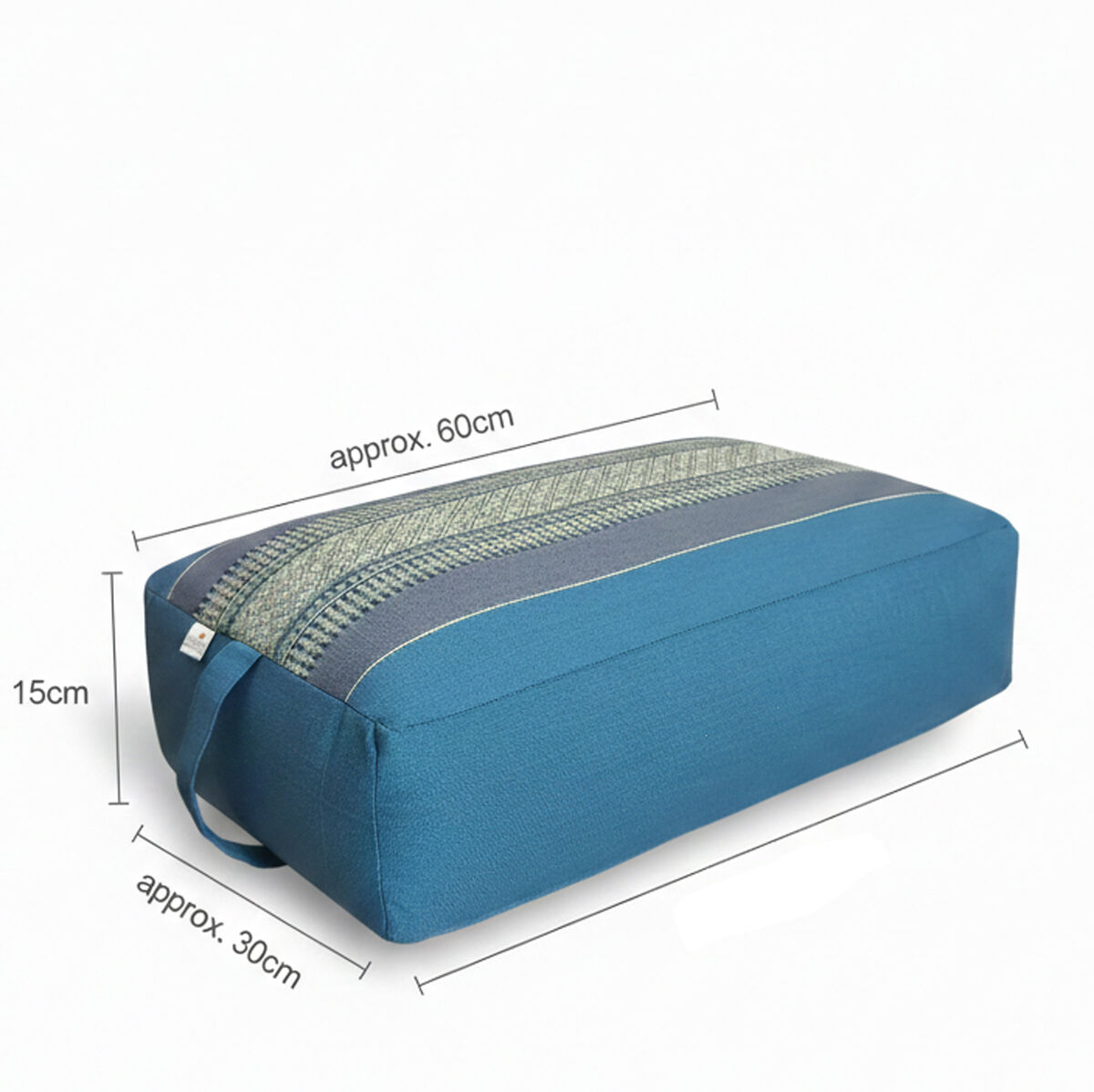 Handmade Oblong Meditation Cushion – Organic Kapok Filled Yoga Bolster Prop for Back Support and Shavasana
