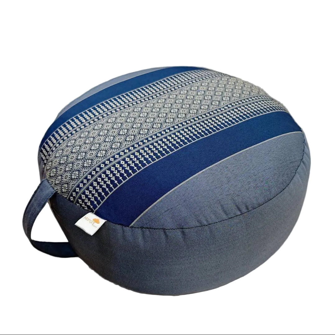 Handmade 40cm Round Meditation Cushion – Organic Kapok Filled Zafu Ottoman Pouf for Yoga and Shavasana