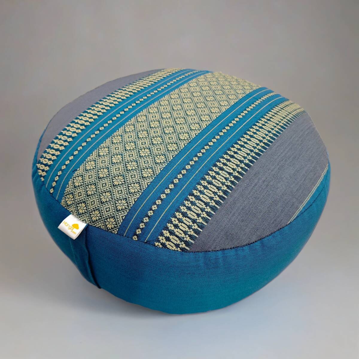 Handmade 40cm Round Meditation Cushion – Organic Kapok Filled Zafu Ottoman Pouf for Yoga and Shavasana