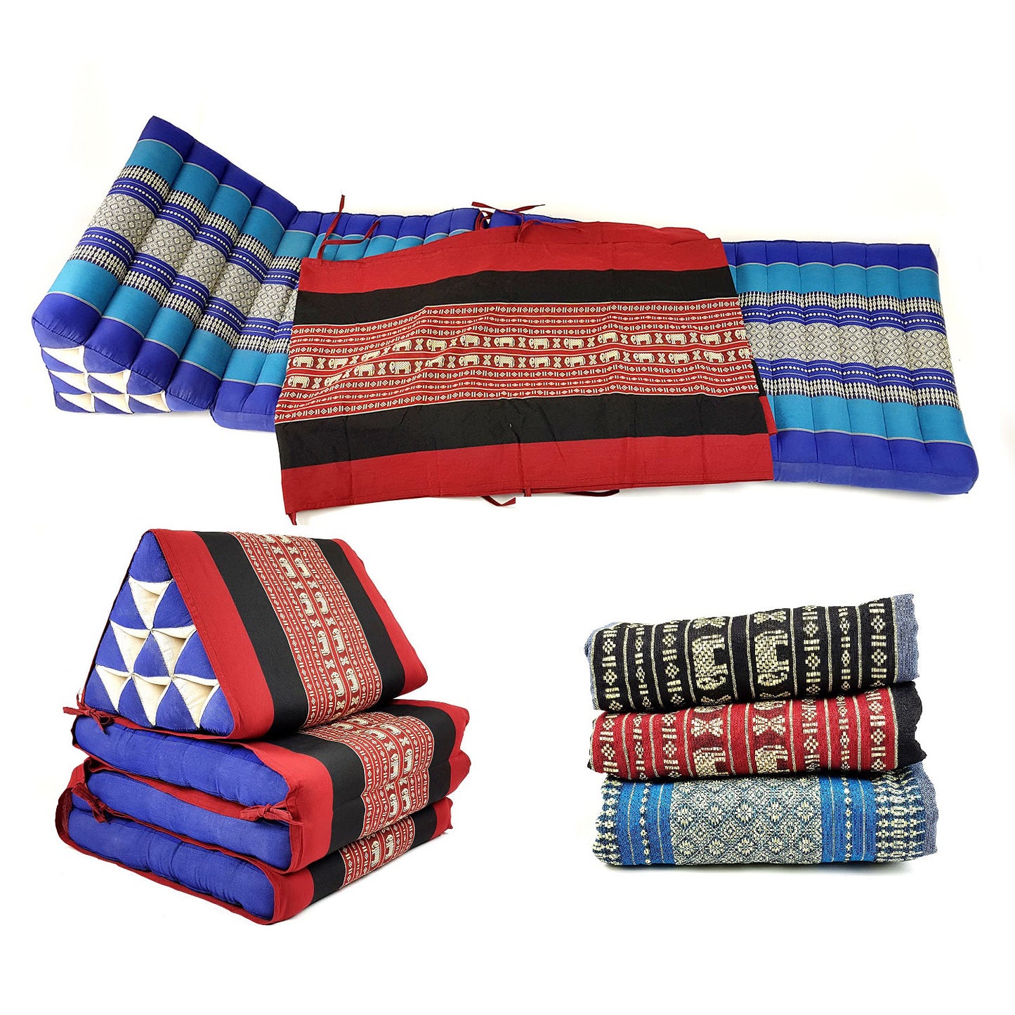 Handmade Protector Cover for Large Thai Triangle Mattress – Cotton Pillowcase for Thai Day Bed Cushion