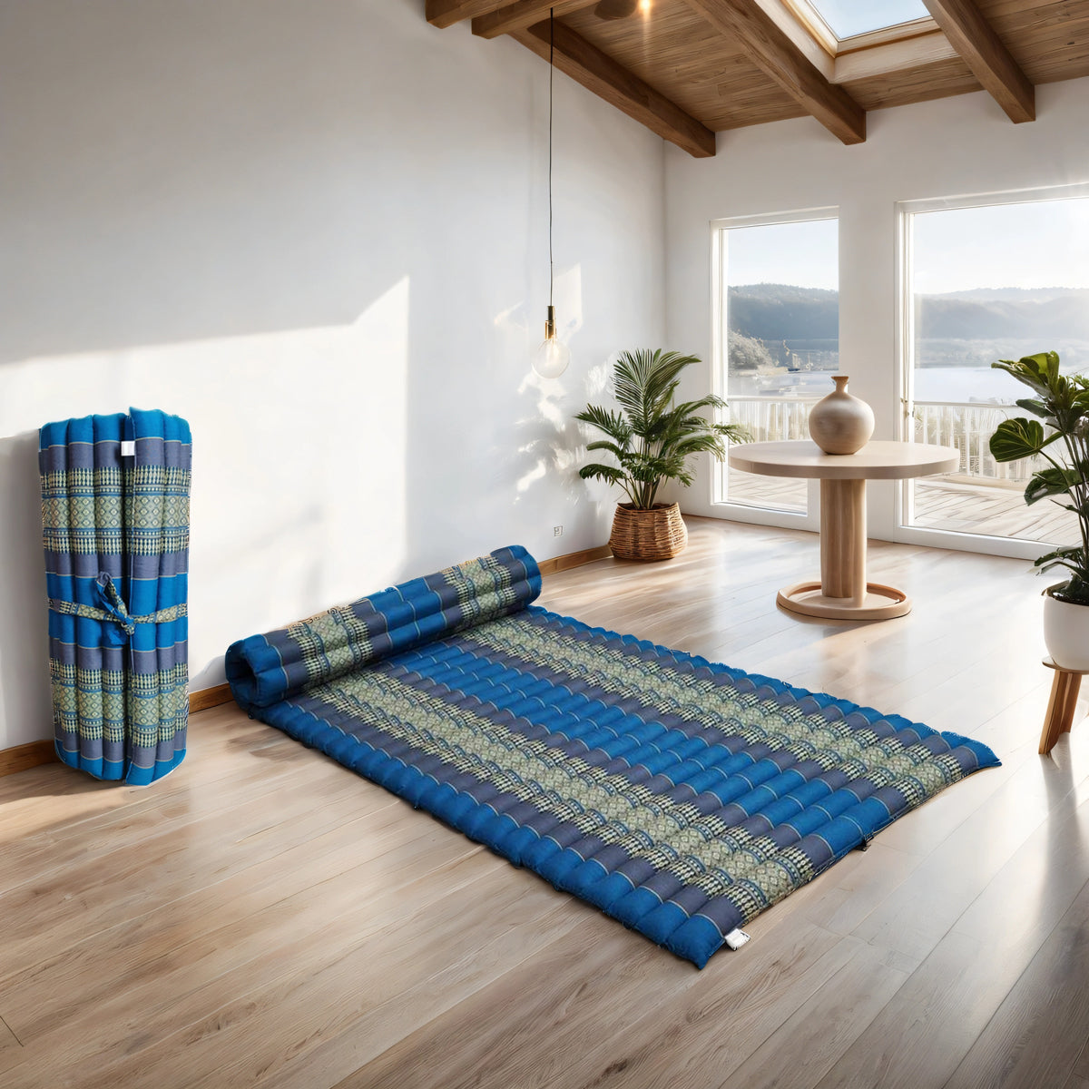 Handmade Thai Kapok Roll Up Mattress – Organic Kapok Sleeping Mat, Yoga Daybed and Floor Futon