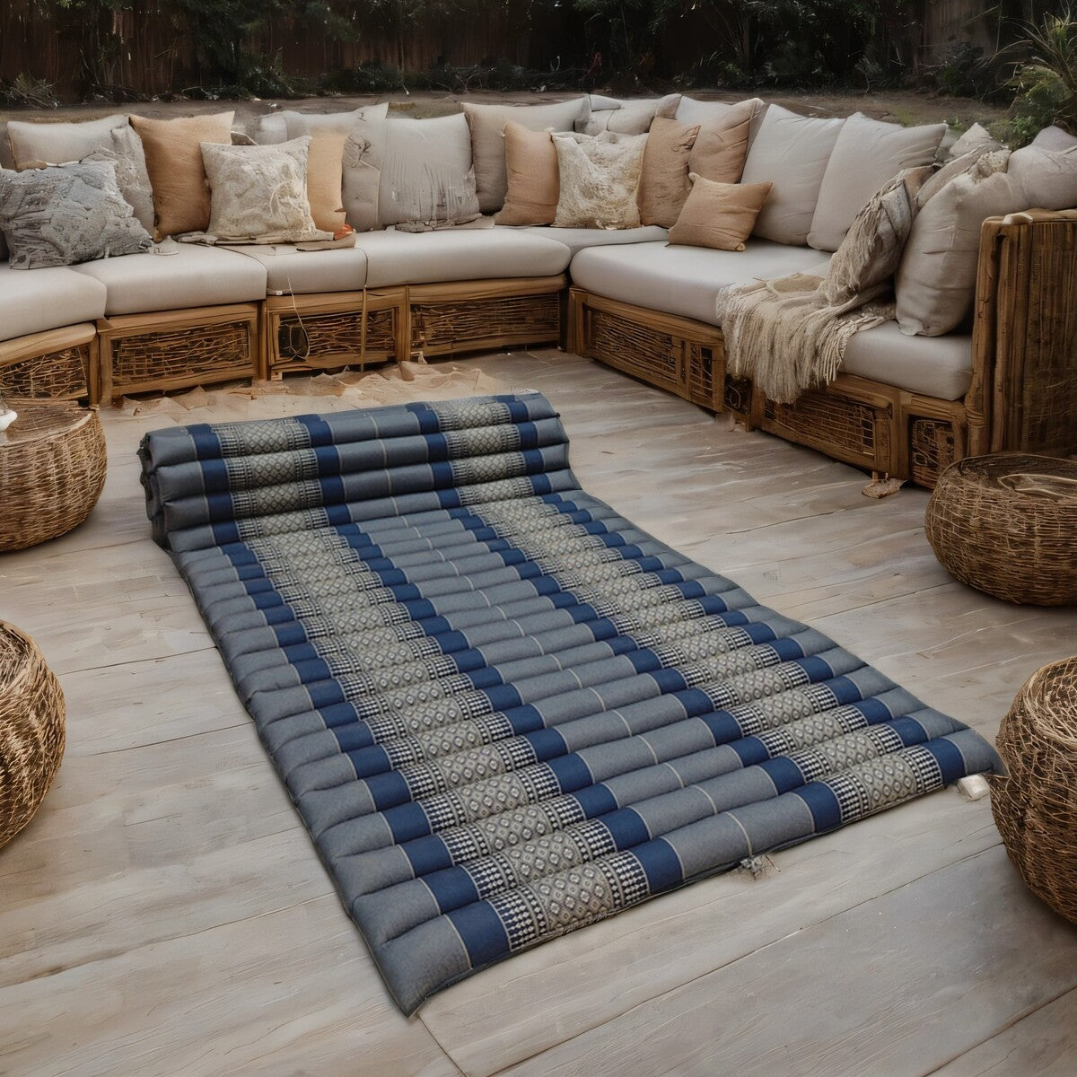 Handmade Thai Kapok Roll Up Mattress – Organic Kapok Sleeping Mat, Yoga Daybed and Floor Futon
