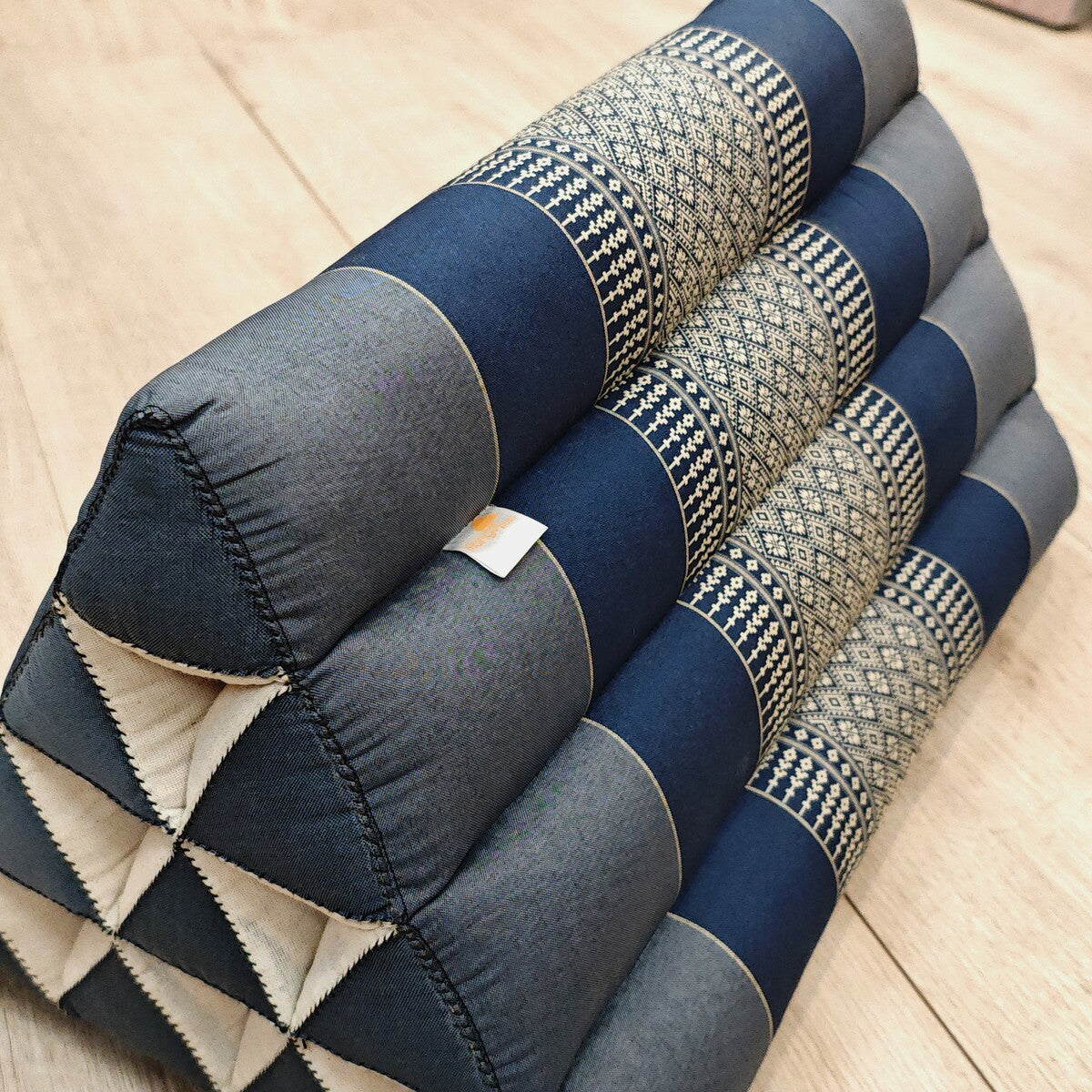 Thai Triangle Backrest Cushion – Handmade with Kapok Fill | Traditional Design | Firm, Allergen-Free Support | 50x32x30cm