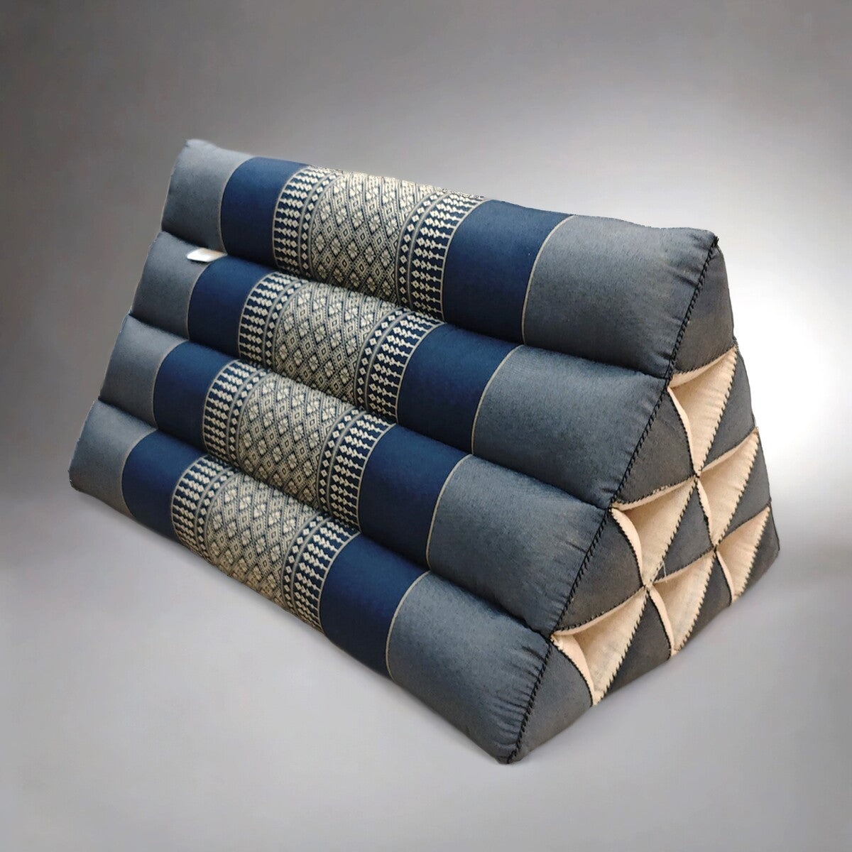 Thai Triangle Backrest Cushion – Handmade with Kapok Fill | Traditional Design | Firm, Allergen-Free Support | 50x32x30cm