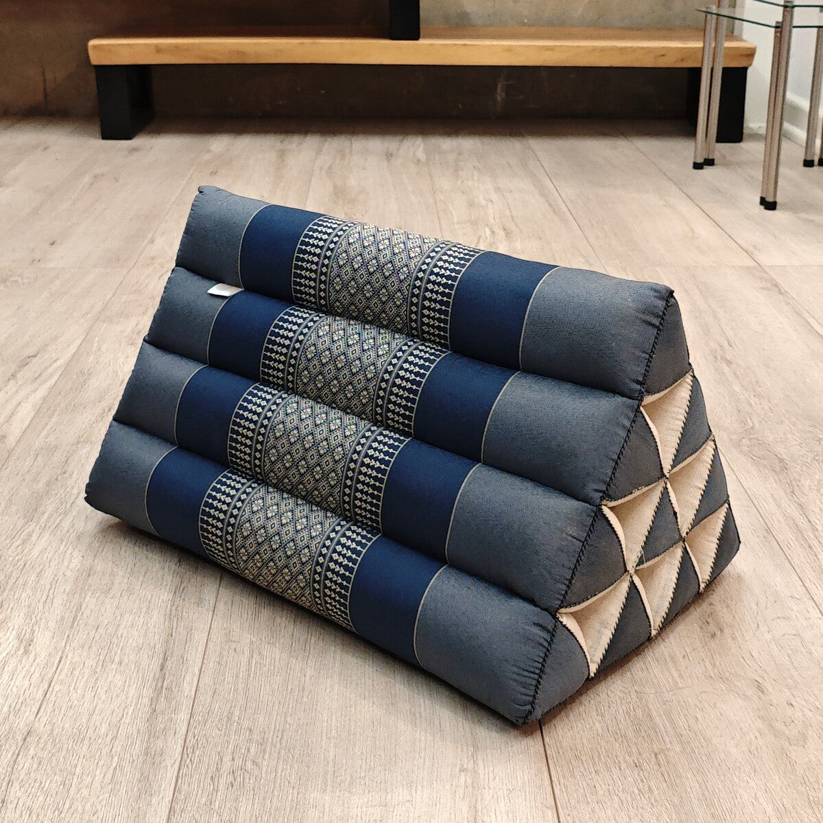 Thai Triangle Backrest Cushion – Handmade with Kapok Fill | Traditional Design | Firm, Allergen-Free Support | 50x32x30cm