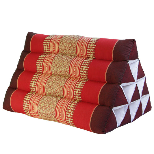 Thai Triangle Backrest Cushion – Handmade with Kapok Fill | Traditional Design | Firm, Allergen-Free Support | 50x32x30cm