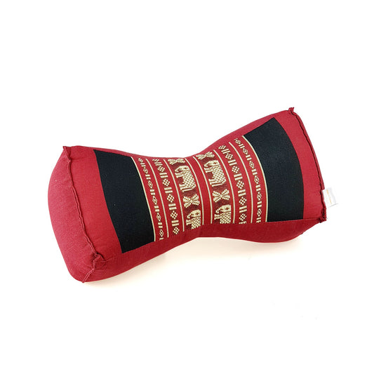 Handmade Bone Shape Neck Pillow – Thai Meditation Cushion Filled with Organic Kapok