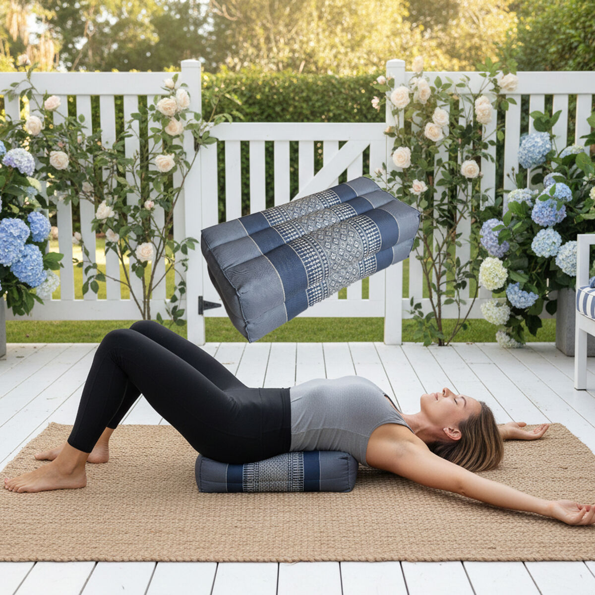 Handmade Yoga Block Meditation Cushion – Organic Kapok Thai Pillow for Yoga and Posture Support