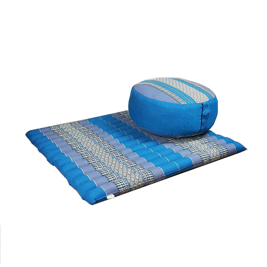 Handmade Zafu & Zabuton Meditation Set – Organic Kapok Round Cushion and Mat for Posture Support
