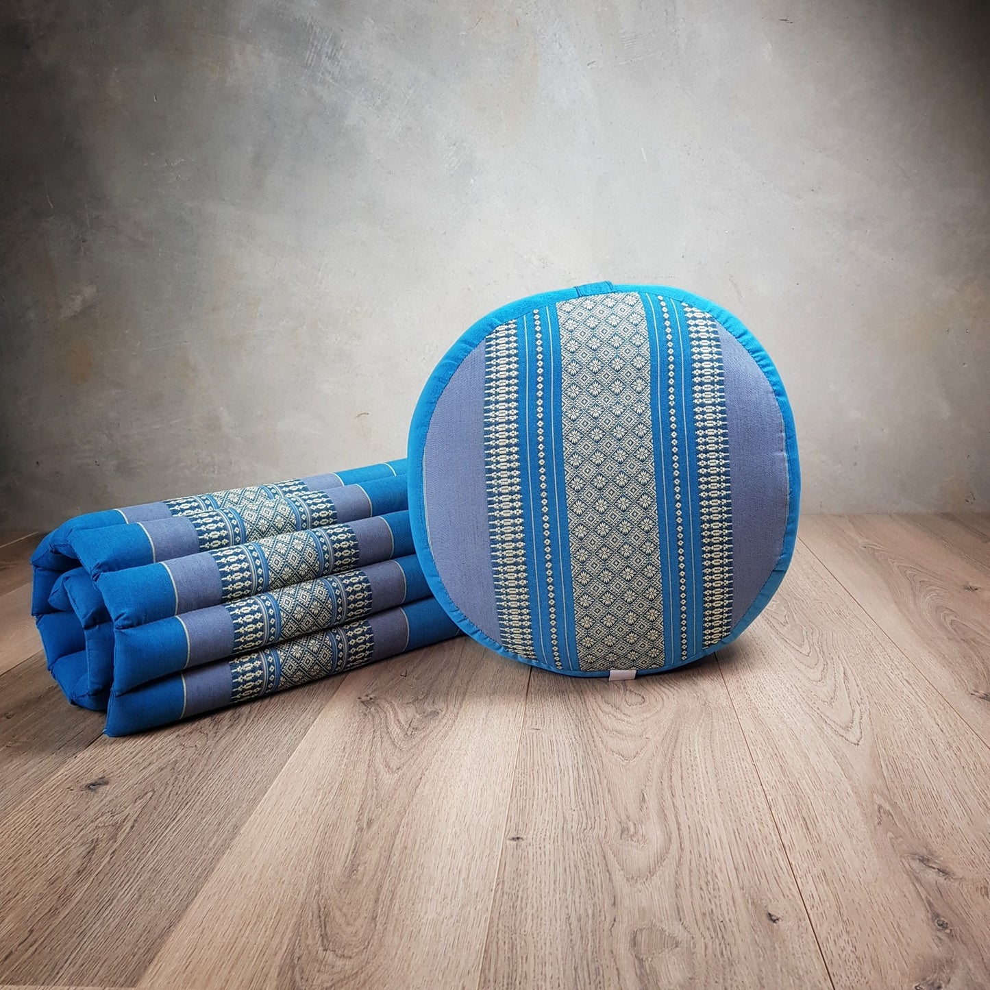 Handmade Zafu & Zabuton Meditation Set – Organic Kapok Round Cushion and Mat for Posture Support