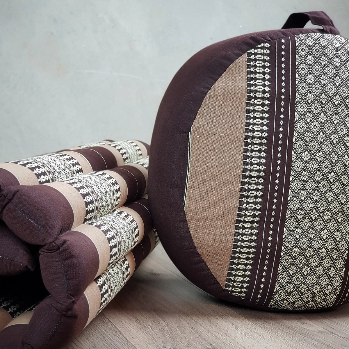 Handmade Zafu & Zabuton Meditation Set – Organic Kapok Round Cushion and Mat for Posture Support