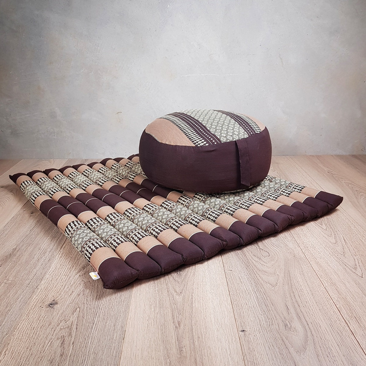 Handmade Zafu & Zabuton Meditation Set – Organic Kapok Round Cushion and Mat for Posture Support