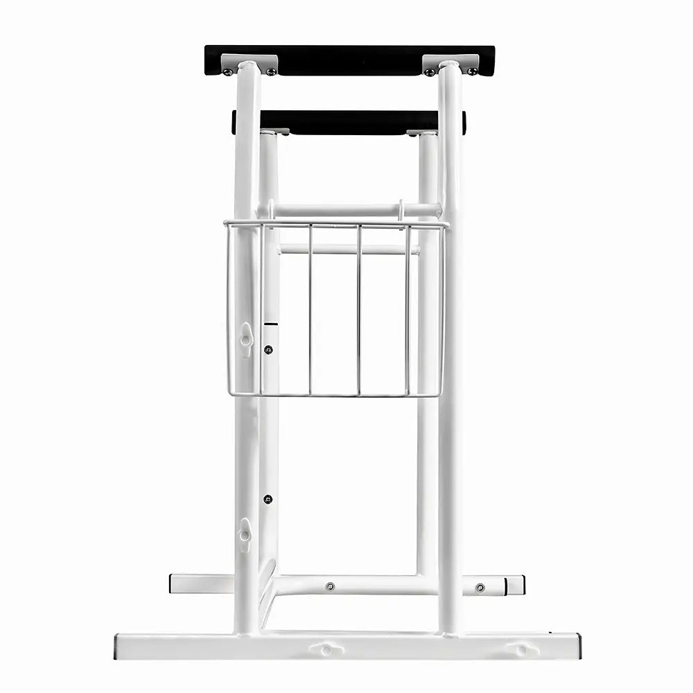 Toilet Surround Support Rails with Basket - Mobility Aid for Elderly & Disabled - Safety Frame with Handrails