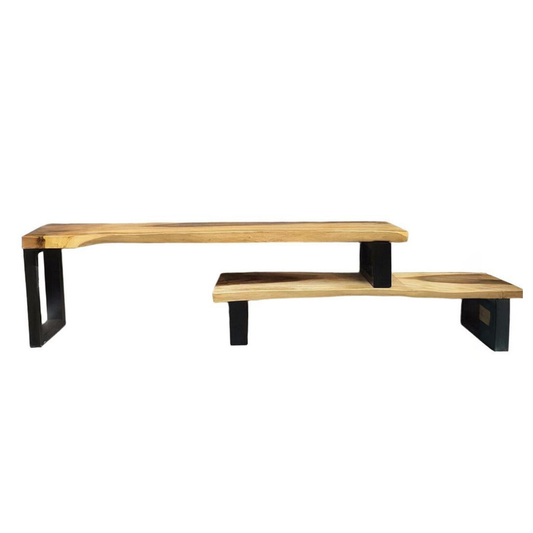 Live Edge Adjustable Timber TV Unit 1.6–2.5 m | Hardwood Entertainment Console