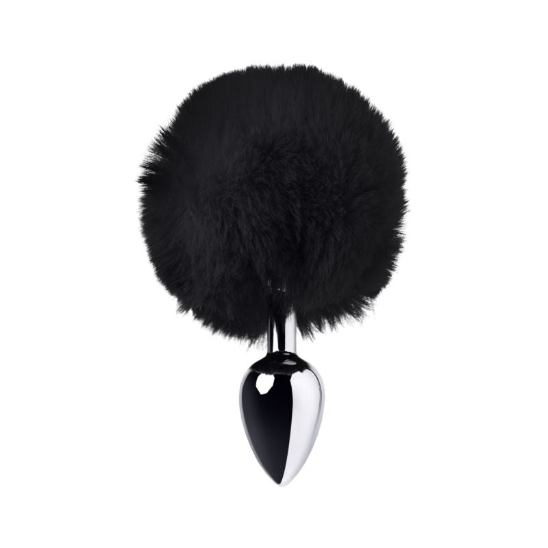 Lovetoy Silver Metal Anal Plug Small W Black Tail