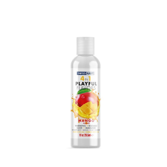 Swiss Navy Playful Flavours 4 In 1 Mango Water Based Lubricant Sex Toy Safe 29.5ML